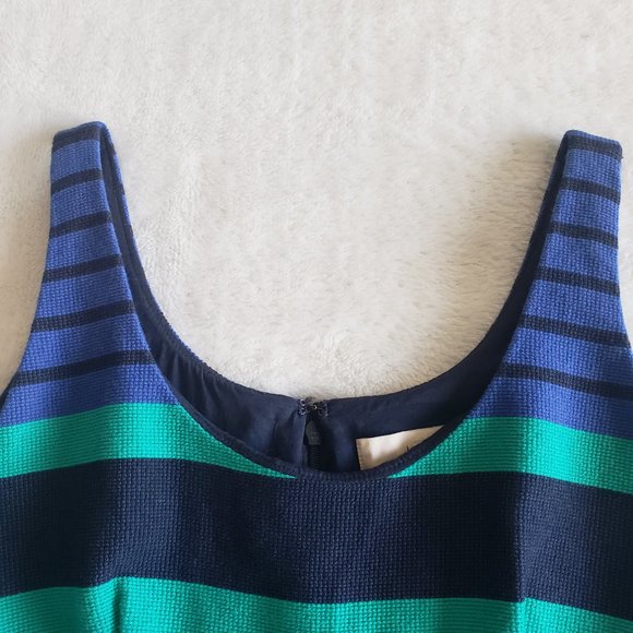 LOFT Sleeveless Fit & Flare Lined Stripe Multicolor DressSZ 00 - Picture 6 of 16